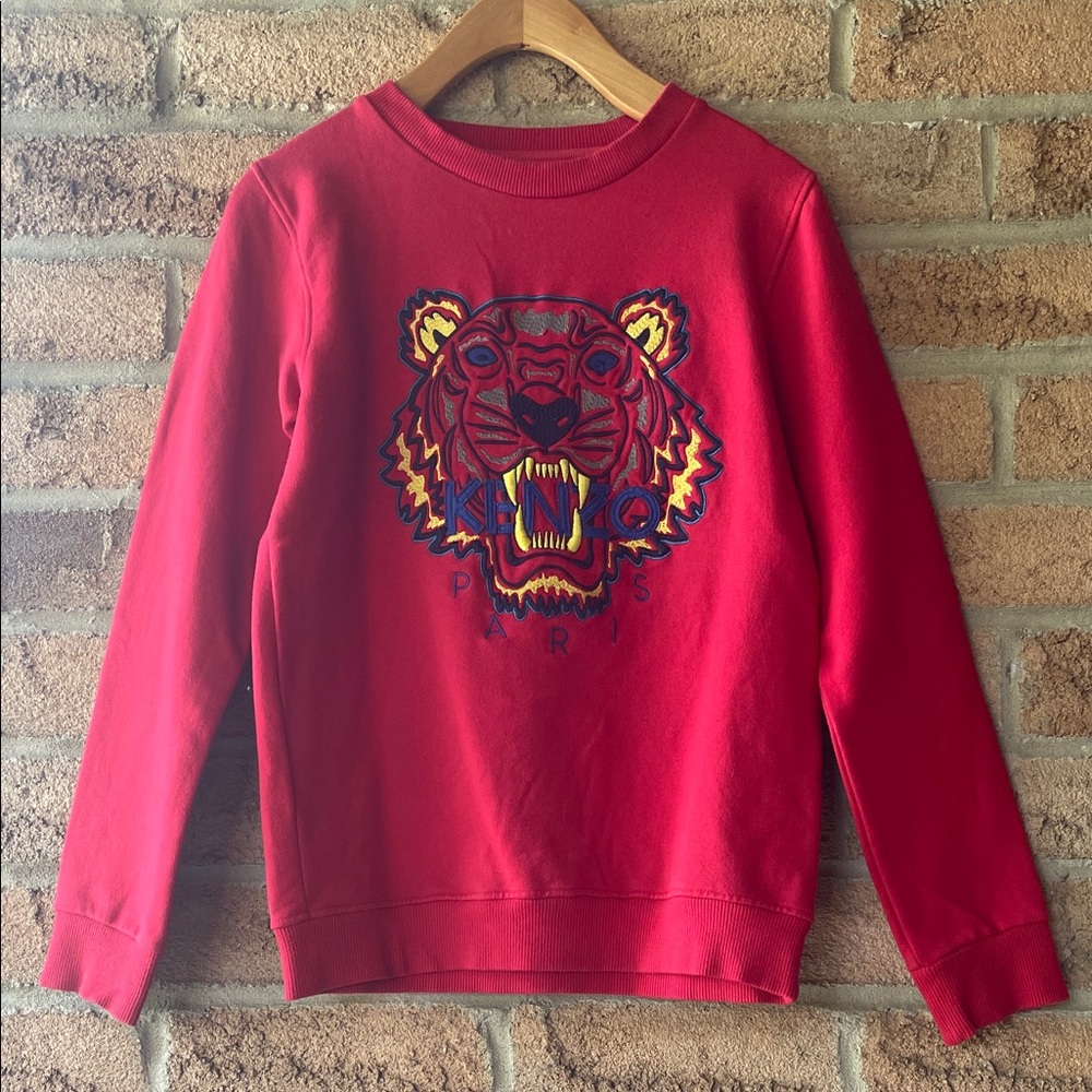 Kenzo Kids Bold Red Tiger designer Sweatshirt